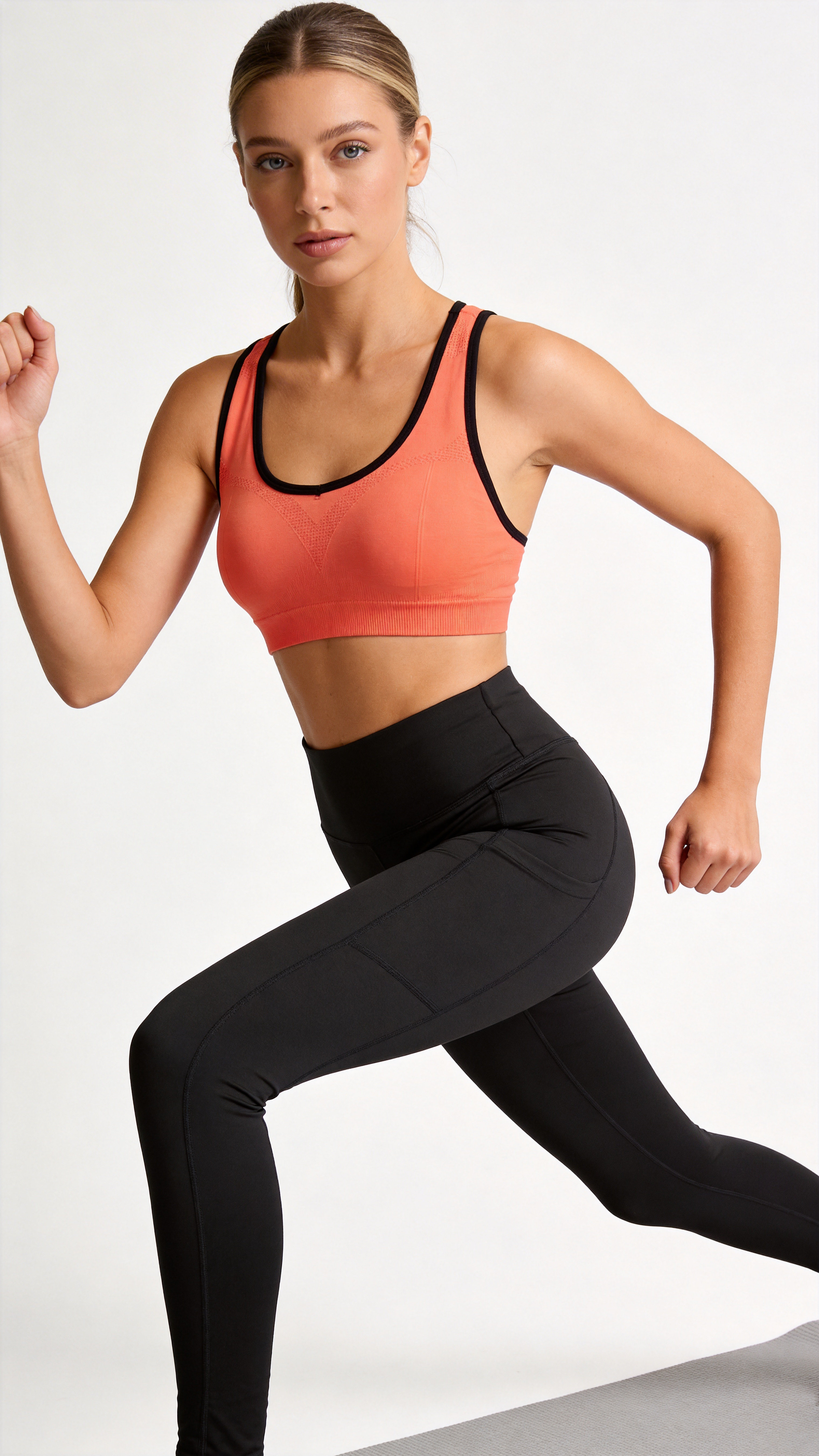 Seamless Racerback Yoga Sports Bra - Orange