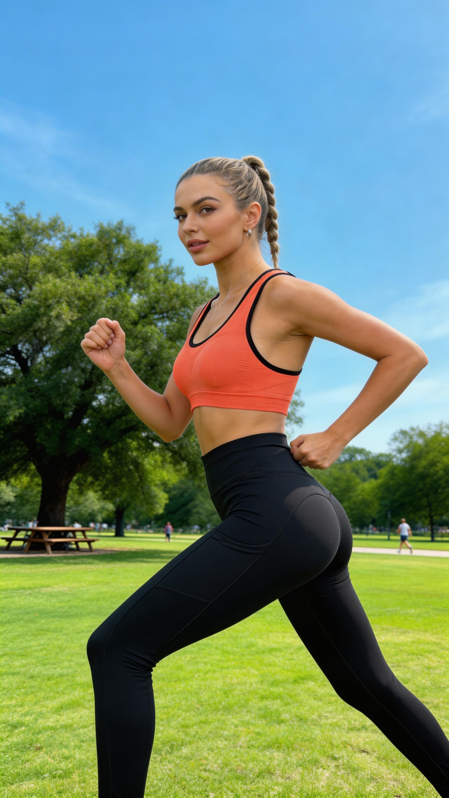 Seamless Racerback Yoga Sports Bra - Orange