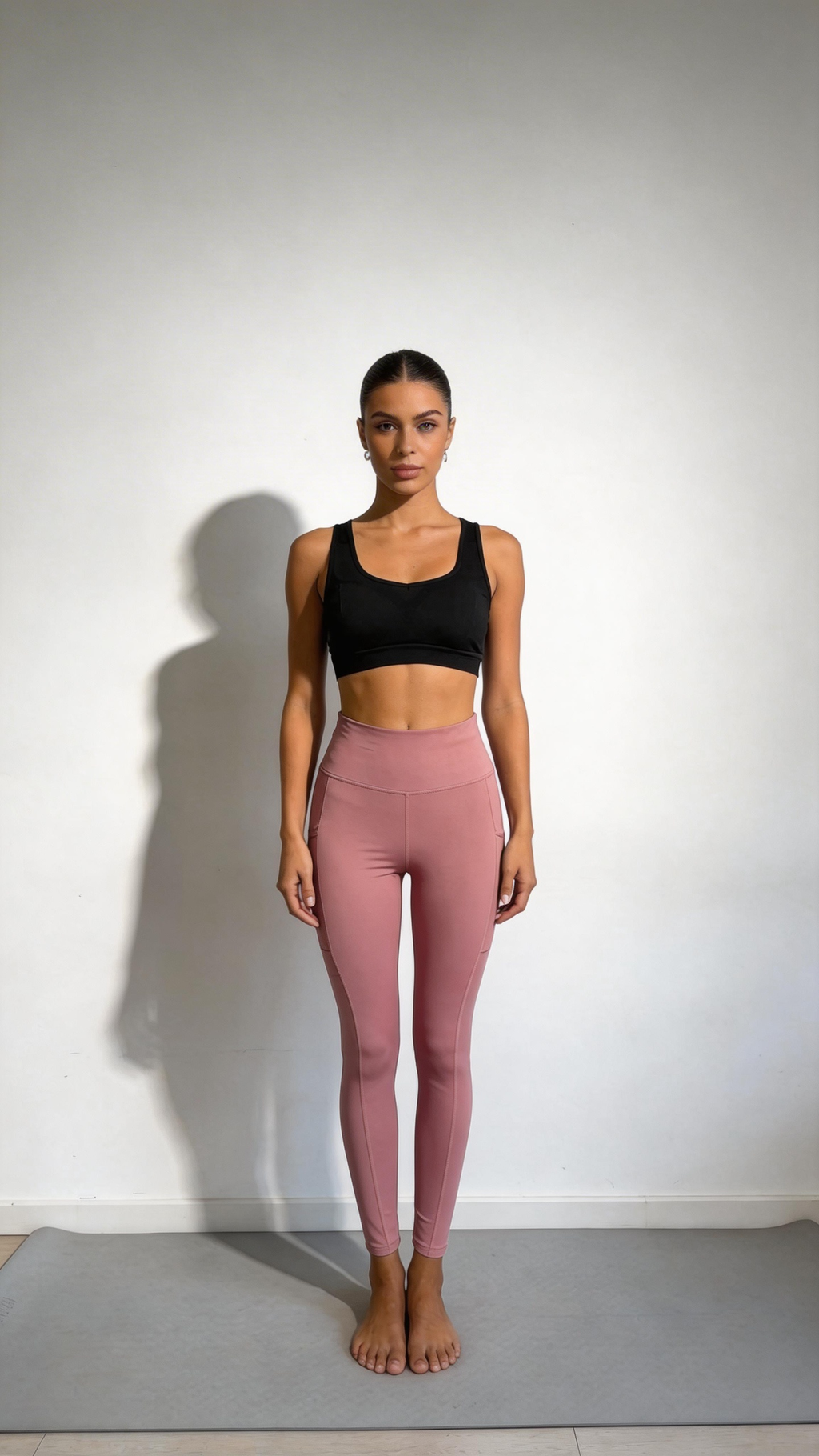 High-Waist Dusty Rose Pocket Yoga Leggings