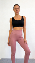 High-Waist Dusty Rose Pocket Yoga Leggings