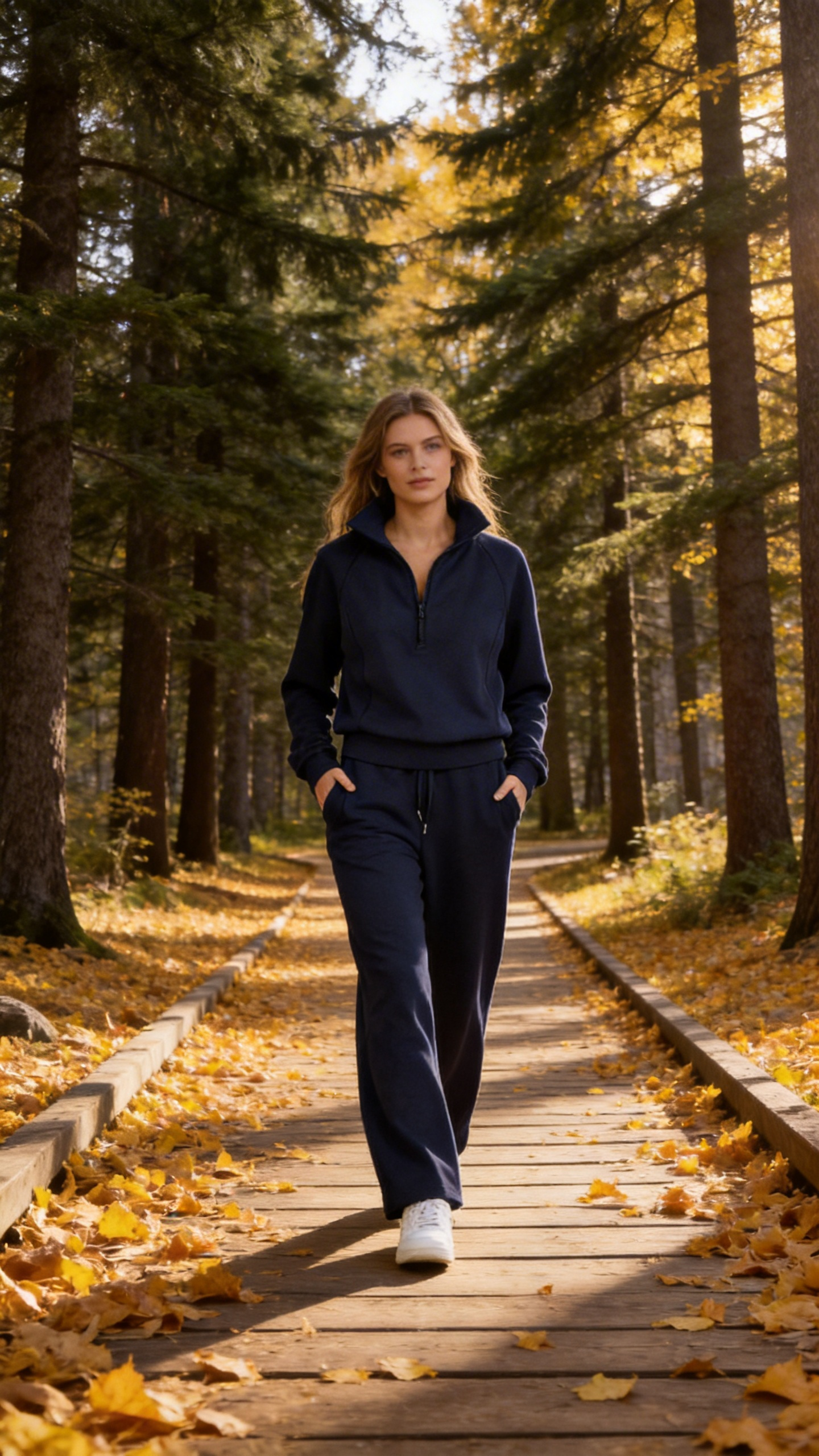 Navy Half-Zip Lounge Set
