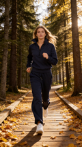 Navy Half-Zip Lounge Set