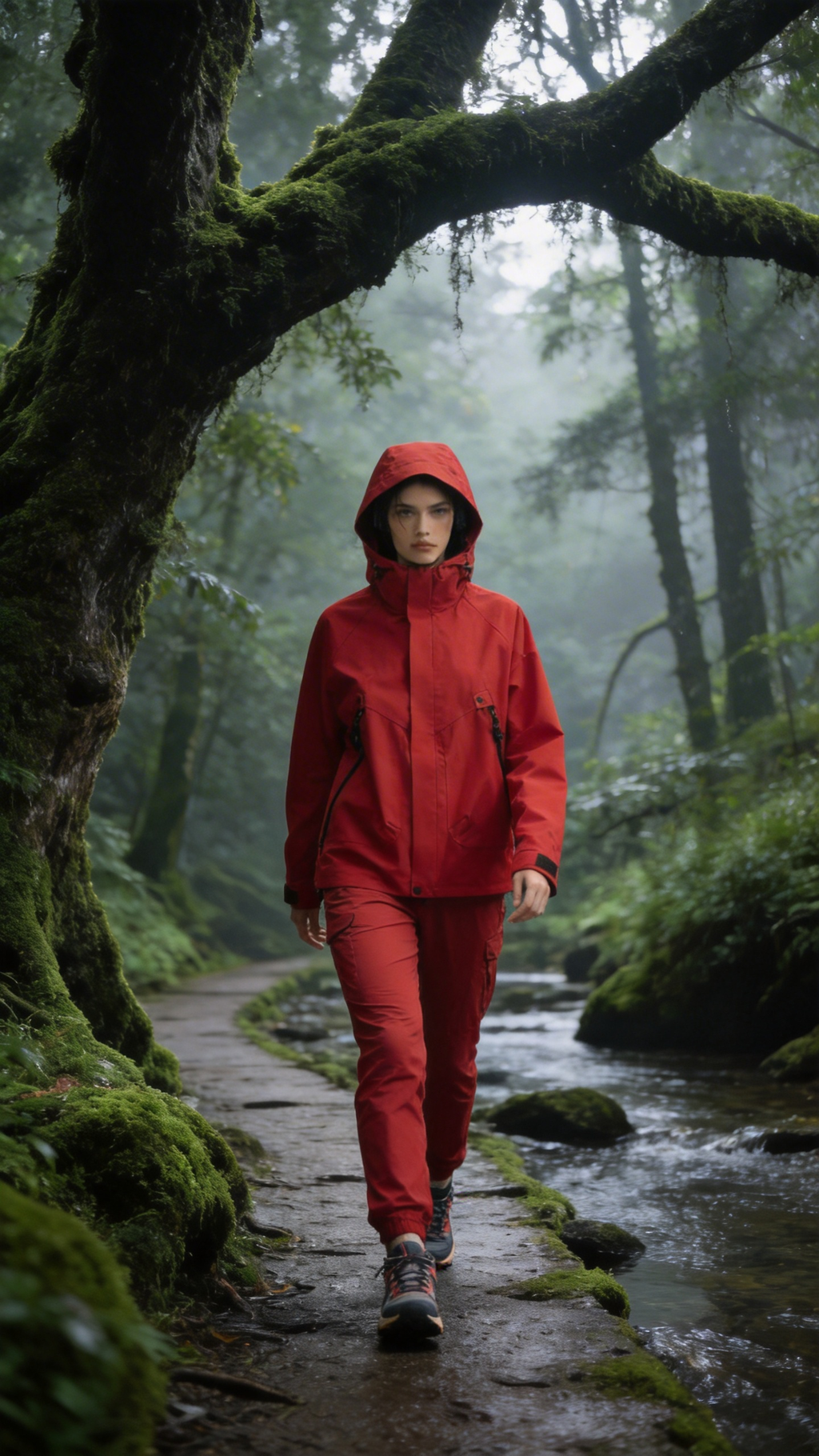 Orange Red Windbreaker Jacket