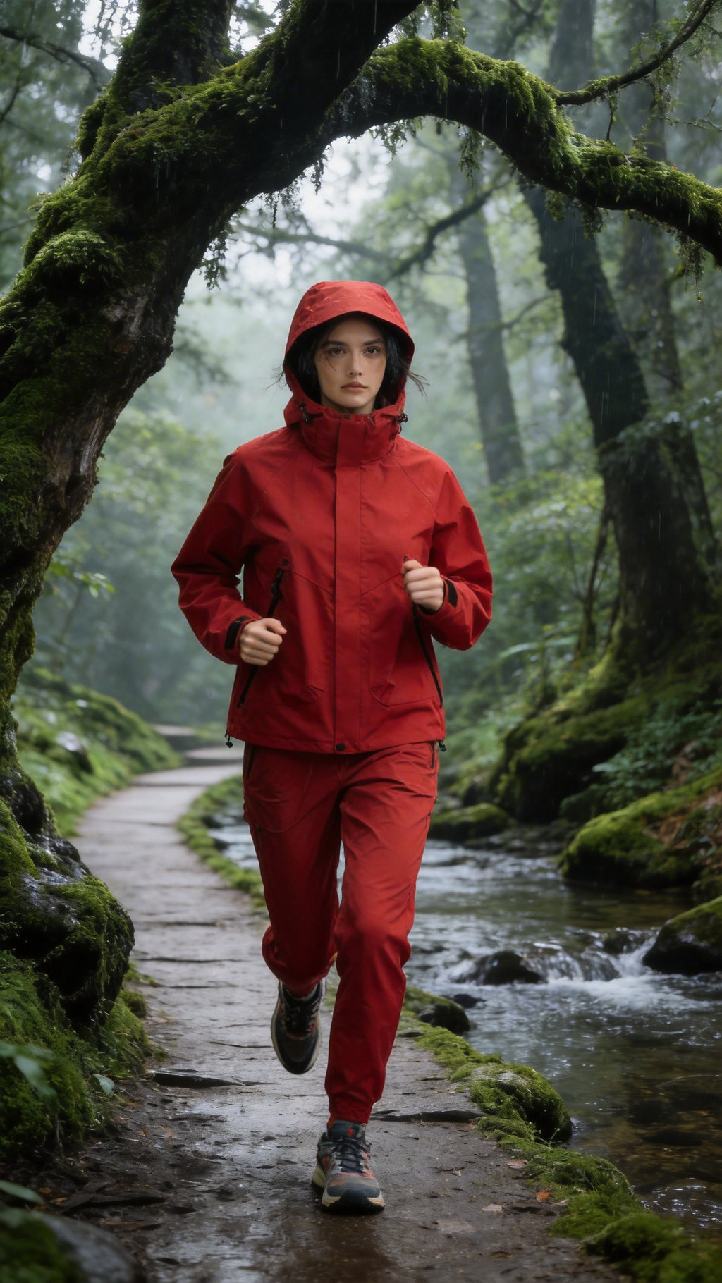 Orange Red Windbreaker Jacket