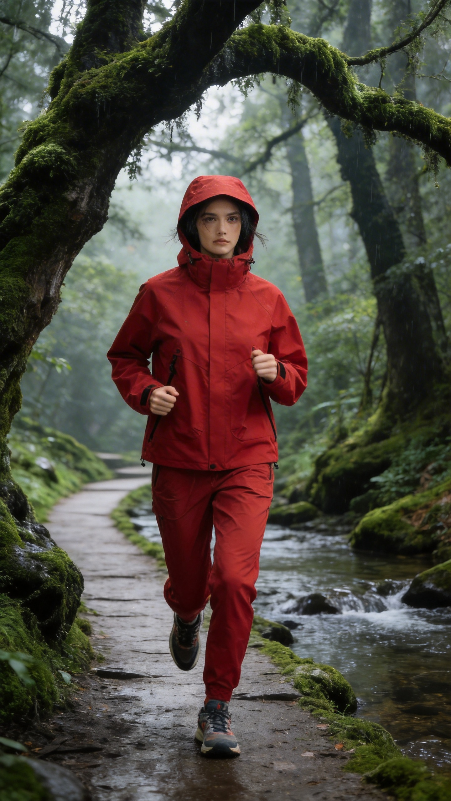 Orange Red Windbreaker Jacket