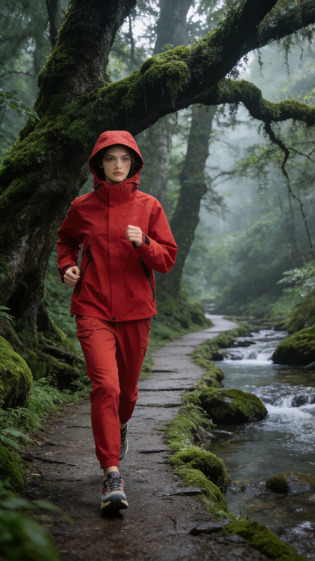 Orange Red Windbreaker Jacket