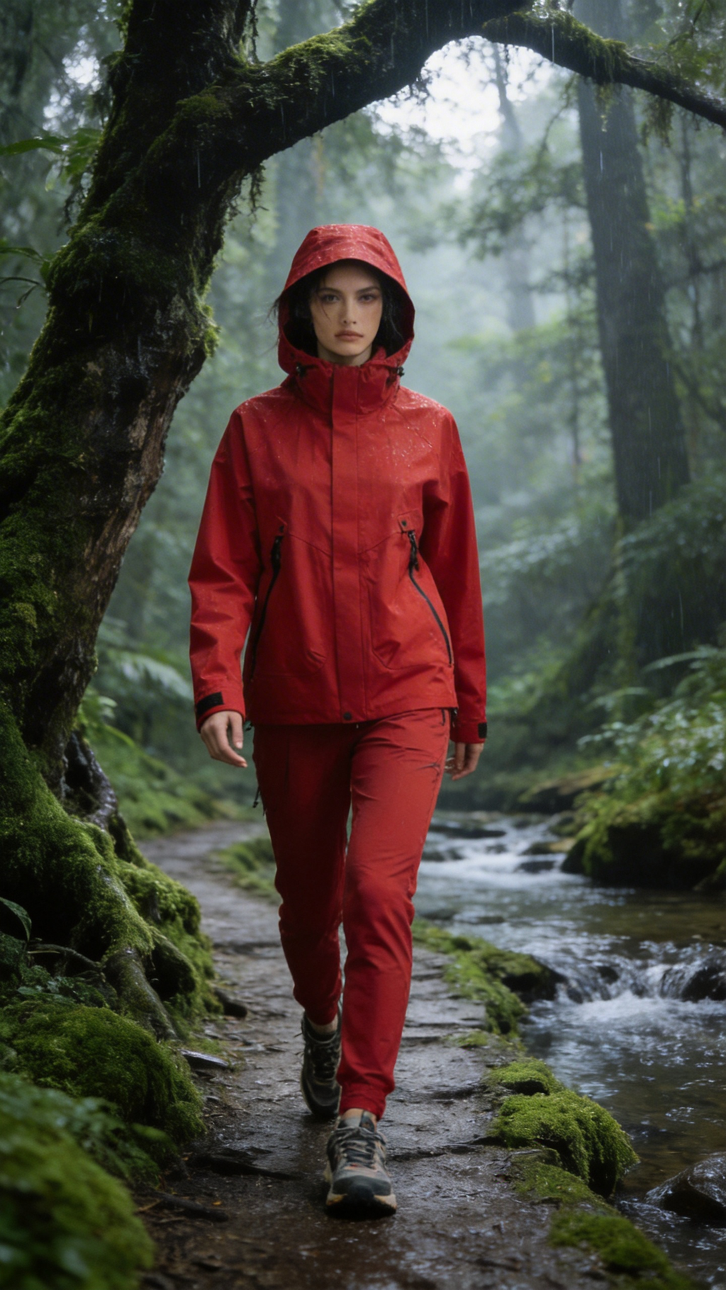 Orange Red Windbreaker Jacket