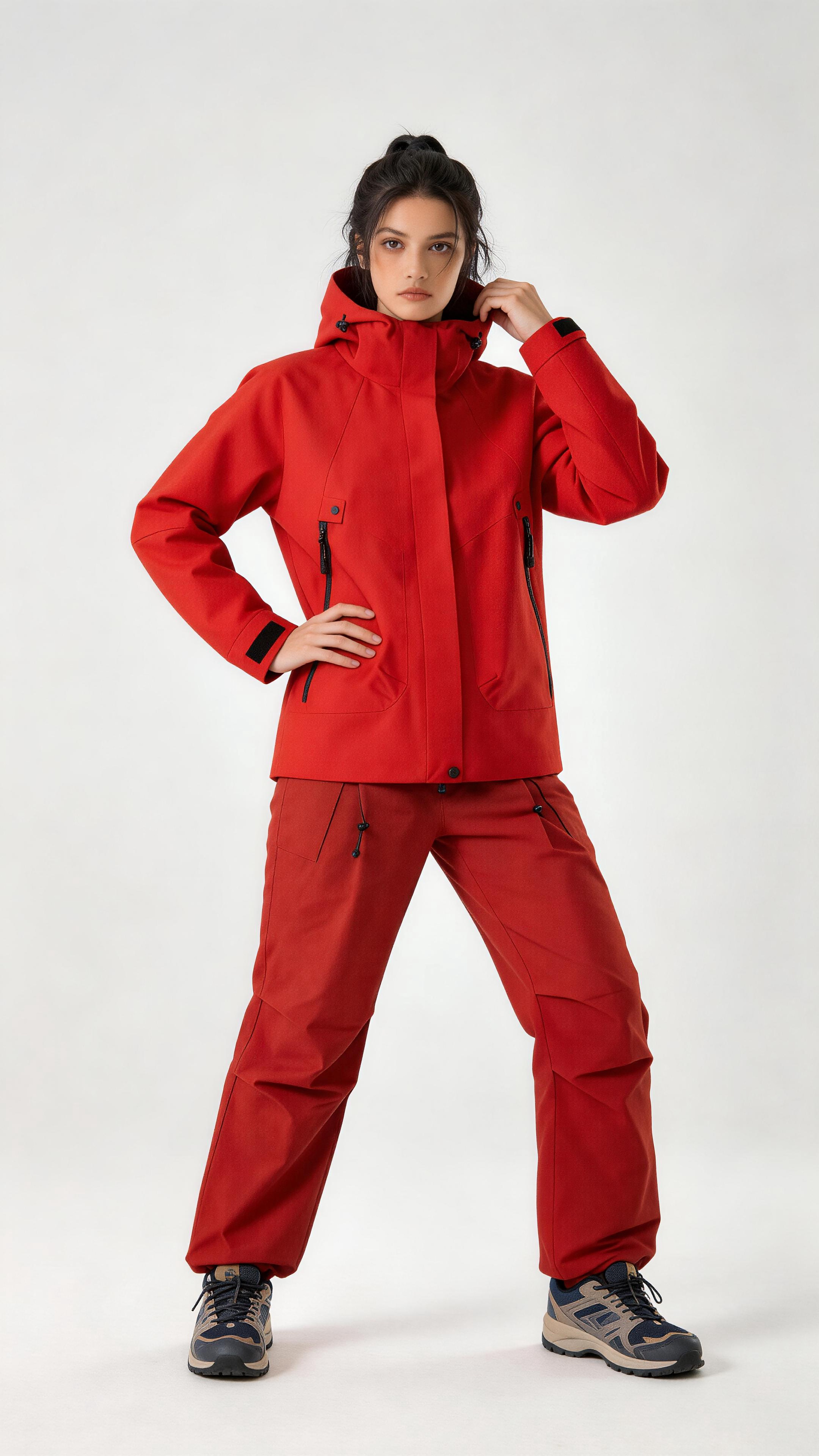 Orange Red Windbreaker Jacket