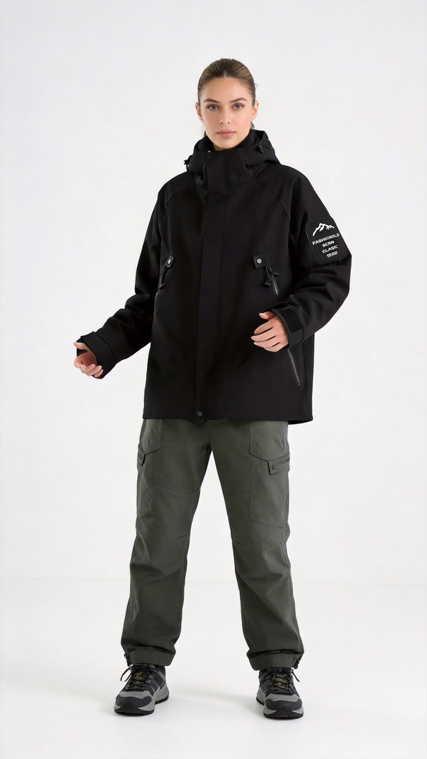 Black Windbreaker Jacket