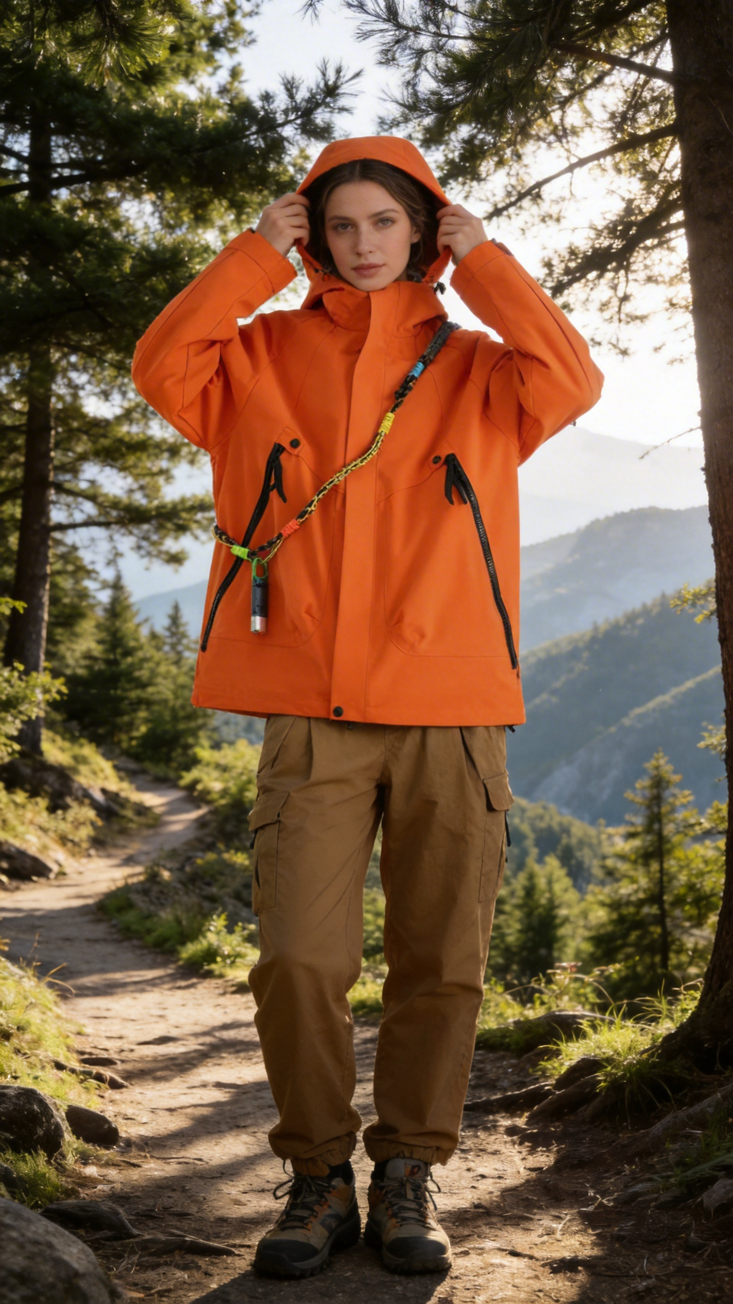 Orange Windbreaker Jacket