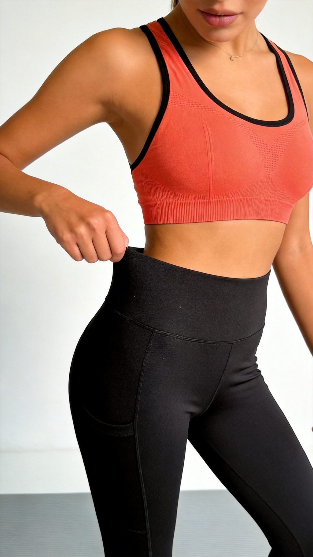 High Waist Yoga Leggings with Pockets - Black